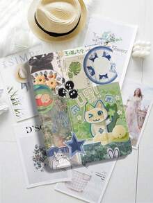 1 Pcs Cute Characters Nature Pattern Trifold Stand Tablet Case With Pencil Holder Tablet Case, Anti-Fall IPad Stand, Foldable Non-Slip Adjustable Stand, Flexible Hybrid Protective Case, Suitable For IPad Air 4/5 (10.9-Inch), IPad 7/8/9 (10.2-Inch) 5/6/Air 1/2 (9.7-Inch), Air 3 (10.5-Inch), Pro (11-Inch) 10th Generation, 12.9-Inch, 13-Inch Tablet Case,  S6/A7/A8/A9/S7/S8/S9/S10/S9FE Tablet Case - Nhiều màu - Xem 1