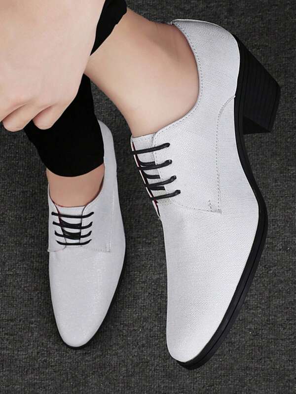 Men's Casual Business Wedding Party Lace-Up Pointed Toe Shoes