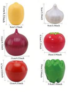 1/6pcs Fresh Container Set: Reusable PP Plastic Storage Containers For Fruits, Vegetables, Garlic, Onion And Lemon - Suitable For Camping, Meal Prep And Food Preparation, Essential Kitchen Organizer, Back To School Supplies - Multicolor - View 3