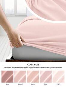 1 pieza Sábana ajustada supersuave, sensación ligera como una nube, bolsillo profundo de 25 cm, para cama individual, matrimonial, king y queen, para el hogar y accesorios de dormitorio escolar