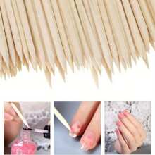 1000/500/300/100/10pcs Orange Wood Cuticle Pusher, Double-Sided Multi-Purpose Wooden Cuticle Remover, Manicure Pedicure Tool, Cuticle Pusher Or Eyebrow Waxing Stick, For Facial Hair Removal - Ginger - View 6