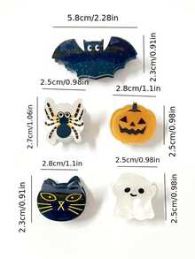 2 件女士可爱卡通万圣节装饰发夹，适合节日发饰时尚爪夹女士发夹休闲发夹秋季配饰秋冬度假装女士 - 彩色 - 查看 2
