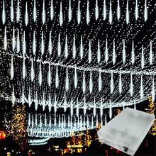 1 Peça Luzes de Corda de Chuveiro de Meteoros a Pilha com 8 Tubos, 30cm, Decoração de Quarto, Luzes de Fada para Guirlanda, Decoração de Natal e Halloween, Iluminação de Decoração Doméstica, Suprimentos para Festa de Casamento, Pilhas Não Inclusas - Chuva de meteoros da caixa de bateria - Visão 10
