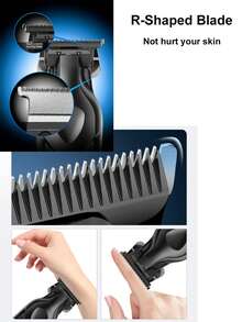 Kemei Cortadora de pelo eléctrica KM-2269 con cuchilla T de 0 mm para hombres, uso en barbería o en casa, inalámbrica, para cortar y esculpir el cabello, regalo para hombres - Negro - Ver 8