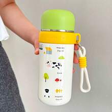 Dual-Purpose Insulated Cup With Strap, High-Quality Stainless Steel Portable Cup For Students - XDFY9525 (350ML) - Green - View 12