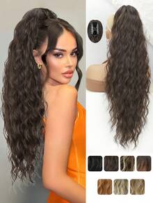 Ponytail Extension, Claw Clip Ponytail Extension For Women Long Wavy Pony Tails Hair Extensions Fluffy Natural Looking Synthetic 30 Inch Clip In Ponytail Hairpiece For Daily Use - Multicolor - View 1