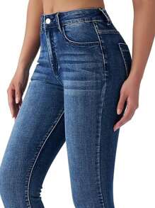 Women's  Stretchy Flare Jeans Mid Rise Bootcut Curvy Denim Pants