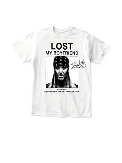 Perdí a mi novio Bret Michaels Camiseta blanca de algodón de talla completa unisex MM450 manga larga o corta