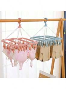 1 Piece 32 Clip Windproof Clothes Peg, Sock Peg, Bra Clothes Peg, Hat Peg, Multi-Clip Clothes Rack, Drying Rack, Multi-Functional Clothes Peg