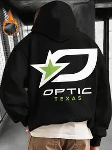 Hooded Sweatshirt Black Optic Texas Logo Print For Gaming Enthusiasts - White - View 3