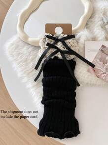 1双秋冬蕾丝长筒袜，洛丽塔蝴蝶结芭蕾舞风格，可爱腿套，异域风情Y2K，舒适 - 彩色 - 查看 17