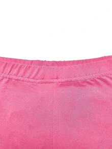 Striped Patchwork Print Sports Long Sleeve Top And Pants Set - Hot Pink - View 7