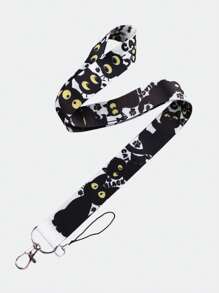 1 件可爱卡通猫戴太阳镜手机挂绳长丝带证书挂绳颈钥匙卡夹挂绳汽车配件包饰学院哥特 Y2k 包配件挂绳带身份证夹汽车配件包饰 - 彩色 - 查看 7