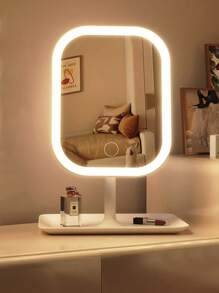 Miroir de maquillage à LED, miroir de vanité avec lumières, miroir de maquillage éclairé à 3 modes d'éclairage, commande tactile, support portable et miroir compact pliable, miroir de maquillage de voyage éclairé, miroir de cosmétique de vanité avec lumières, miroir de maquillage à LED portable rechargeable, cadeau de Noël pour femmes