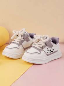 1 Pair Children's Fashion Splicing PU Leather Waterproof Low-Top Comfortable Versatile Casual Sports Shoes, Flat Student Running Shoes Suitable For Daily, Campus Activities, Park, Walking And Other Outdoor Activities, Spring/Autumn