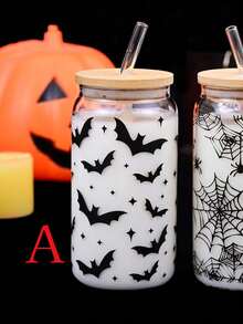 1pc Glass Cup With Straw, Creative Christmas Water Cup - Multicolor - View 17