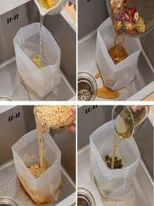 30/60pcs Garbage Bag, Creative Self-Supporting Multifunctional Kitchen Drainage Bag, Strong And Easy To Throw Away, Durable PE Material, Kitchen Waste Storage Bag, Filter Sewage, Residue Concentration