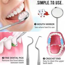 1 Set Electric Tartar Eraser With LED Light, Tartar Eraser Cleaning Tool, 4 Replaceable Blades And 4 Dental Care Modes For Cleaning Teeth And Removing Tartar From Teeth, Father's Day Mother's Day Valentine's Day Gift (USB Rechargeable) - 黑色 - 查看 2