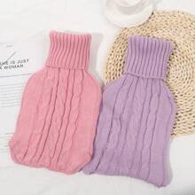 2L Knitted Hot Water Bottle Bag Warm Knitted Cover - Multicolor - View 10