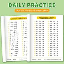 1 pieza Cuaderno de trabajo de Adición y Sustracción del 0 al 100, Cuaderno de descomposición y composición de problemas matemáticos, Tarjetas de cálculo oral, Papel cuadriculado para la escuela, estudiantes, artículos de papelería, materiales de aprendizaje, Libro de práctica matemática para preescolar y primaria, Regalo para fiesta de Halloween/Navidad, Regalo de regreso a clases - Multicolor - Ver 8