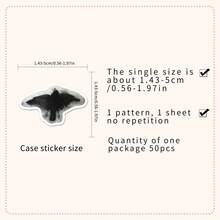 50pcs Gothic Sticker Pack, Dark Style Stickers, Witch Stickers, Black Stickers, Cartoon Stickers, Aesthetic Stickers, Retro Stickers, Vinyl Sticker Set - Reusable For Laptop, Water Bottle, Skateboard Etc. - Vivid Cartoon Design, Suitable For Scrapbooking And DIY - Dark Grey - View 5