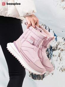 baasploa 女士户外雪地靴 时尚防滑女士冬季加厚鞋 时尚女士雪地靴 - 粉色 - 查看 5