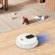 3-In-1 Smart Robot Vacuum Cleaner, USB Rechargeable, Intelligent Vacuum Cleaner With Dry & Wet Mopping Function - White - View 4