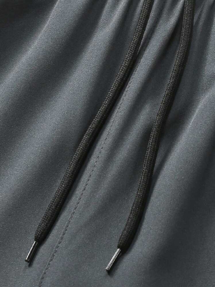 1 Pair Of Men's Fashionable Outdoor Sport Pants, With Unique Side Prints As Decoration, Practical Zippered Pockets, Comfortable Elastic Design, To Support Dynamic Sports. Suitable For Outdoor Activities, Travel, Fitness, Daily Wear, Outings, Home, And Dining Out. - Grey - View 5