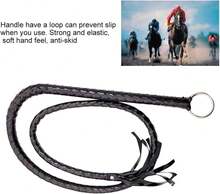 Local Shipping  Whip Costume Accessory Horse Riding Crops Equestrianism Whips For Stage Performance Racing Cosplay Costume Accessories, Faux Leather Black Whip Costume Whip Handmade Bullwhip