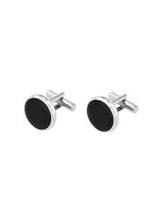 1/4Pairs Cufflinks For Men Classic Tone Cuff Links Silver Black Striped Disc Square Rectangle Cuff Links Shirt Suit Men's Cufflinks For Wedding Groom Business & Father Elegant Gift Halloween Accessories Teachers Day