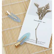 QY 2.36" Creaseless Hair Clips No Bend Resin Styling Duckbill Hair Barrettes No Crease Flat Clip For Women Hairstyle Bangs Waves Makeup Stylish Hairs Accessories 2PCS Blue  1613 - 藍色 - 查看 3