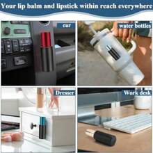 1pc Car Lipstick Holder - Portable Silicone Small Item Storage Rack, Black, Suitable For Cosmetics And Accessories, Storage Organizer