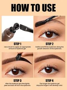 HANDAIYAN Peel-Off Eyebrow Gel, Long-Lasting Color, Waterproof, Natural Makeup Effect, Easy To Apply, Shapes Eyebrows. Suitable For Autumn, Winter, Back To School, Halloween, Christmas, Daily Campus Makeup, Vacation Travel, And Portable Carry. Face Makeup Cosmetics For Women, Suitable For Winter/Spring. Ideal For Y2K Fancy Fashion, Suitable As Birthday/Valentine's Day/Mother's Day Gift, Essential For Carnival Parties. Best Color Choices. - 彩色 - 查看 8