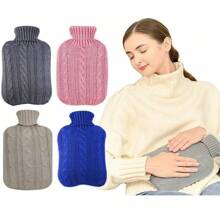 2L Knitted Hot Water Bottle Bag Warm Knitted Cover - Multicolor - View 5