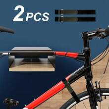 Bicycle Wall Mount SRack Bicycle Holder Aluminium Wood Bicycle Mount For Road Bike Gravel Bike Touring Bike Bicycle Stand Wall Indoor Storage For Garage Living Room - 黑色 - 查看 3