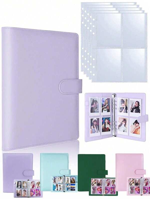 Commemoration,Collection, Children's Photo Album Premium Multi-Functional A5 Photo Card Binder Photo Book, Sleek Album Design, Compact And Durable Organizer, PU Leather Binder Notebook Cover Loose-Leaf Organizer For Daily Planning And Note-Taking, Office Supplies
