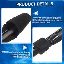 2 Packs Rubber Fishing Rod Sleeves Set, Elastic Rod Tip Protectors, Multi-Directional Wrap, Outdoor Fishing Accessories, Storage Straps