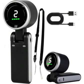 SULVGO 3-In-1Portable Handheld/Turbo Fan,5-Speed High-Speed Cooling With 3600mAh Battery & Digital Display, Foldable USB/Type-C Rechargeable Mini Fan For Camping, Travel, Indoor/Outdoor