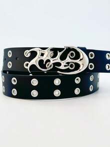 Unisex Punk Hollow Out Y2K Belt For Muscular And Female - Modern Eyelet - màu đen - Xem 1