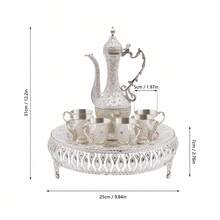 YUNRUX European Coffee Cup And Teapot Set, Tea Service Set, Tea Service Set For Tea Table Decoration Living Room, Dining Room, Company - Silver - View 2