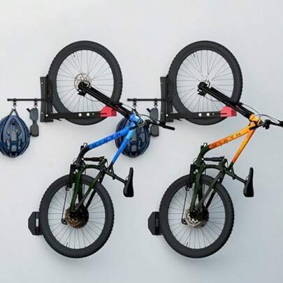 Swivel Bike Wall Mount Rack Space Saving Vertical Bicycle Storage Holder For Mountain Road Bikes Garage Organization With AntiScratch Protection Easy To Install Max 70lbs (2Pcs)