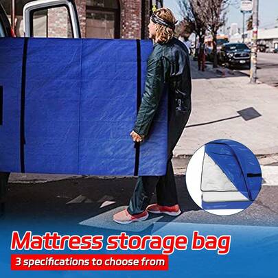 3 Size Waterproof And Dustproof Mattress Storage Bag Reusable For Travel And Moving Heavy Duty Portable Polyethylene Tarpaulin Mattress Bag Mattress Storage Cover With Handles And Zipper