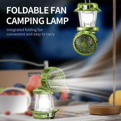 KENSUN 1 件装新款风扇灯强风便携式露营灯 USB 可充电太阳能充电多功能灯户外照明徒步钓鱼工作应急