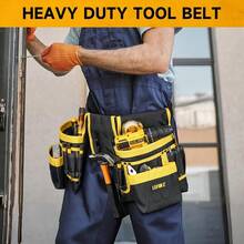 1pc Heavy Duty Tool Belt With 26 Pockets & 130cm Adjustable Shoulder Strap - Black Tool Organizer For DIY Projects, Woodworking & Home Improvement, Magnetic Tool Holder & Practical Design - Essential Gear For Woodworkers, Contractors & Handyman Tools - Multicolor - View 6