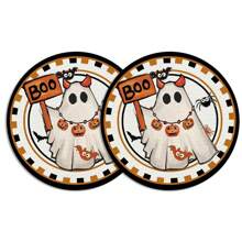 1/2/4pcs Ghost Pattern Halloween Round Placemats, Black Holiday Round Dining Table Mats, Suitable For Party, Kitchen, Dining, Breakfast, Coffee Decor