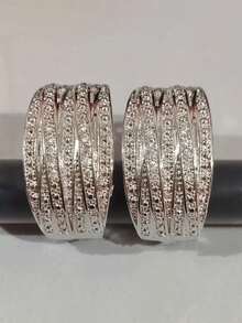 1对时尚立方氧化锆耳钉，女士珠宝礼物，适合派对、订婚、周年纪念、母亲节、情人节等场合 - 1# - 查看 10