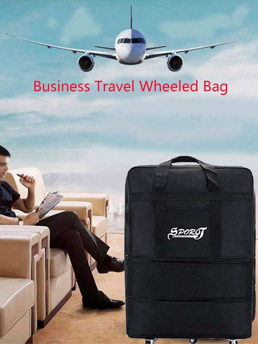 1PC Waterproof Large-Capacity Folding Air Check-In Bag Travel Bag Large-Capacity Luggage Bag Women's Storage Bag Outgoing Handbag With Wheels Universal Wheel Folding Expansion Luggage Bag Air Check-In Bag Overseas Study Moving Travel Bag