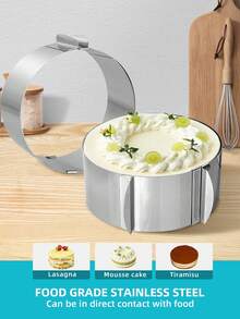 Mousse Cake Mold - Cake Ring - Adjustable Round Stainless Steel 16-30cm(6.29-11.81inches) Tiramisu Cake Mold - Pastry Dessert Cake Baking Supplies