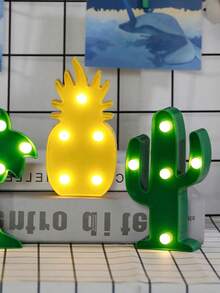 Cactus Shaped Lamp, Mini Cactus Lamp, Christmas Decor Light, LED Glowing Small Night Light, Birthday Party Decorative Lamp - Dark Green - View 3