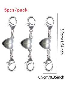 5pcs Fashion Magnetic Jewelry Clasps, Strong Magnet Necklace Clasp Closures Lobster Clasps Bracelet Converter Chain Extender For Jewelry Making - Multicolor - View 13